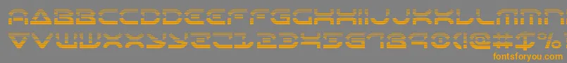 フォントOberondeuxgrad – オレンジの文字は灰色の背景にあります。