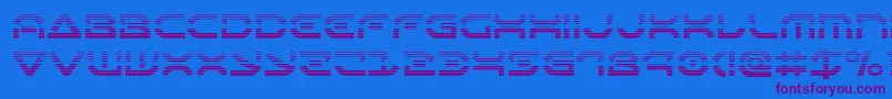 フォントOberondeuxgrad – 紫色のフォント、青い背景