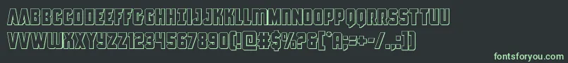 フォントAntillesout – 黒い背景に緑の文字