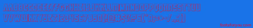 Antillesout Font – Red Fonts on Blue Background