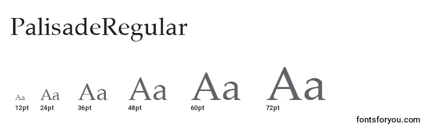 Размеры шрифта PalisadeRegular