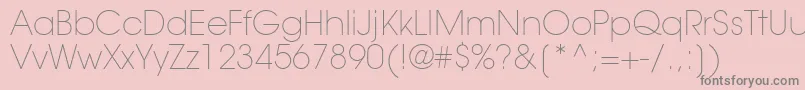 TrendexLightSsiExtraLight-Schriftart – Graue Schriften auf rosa Hintergrund