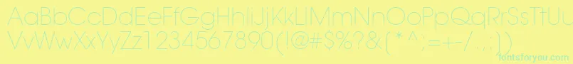 TrendexLightSsiExtraLight-Schriftart – Grüne Schriften auf gelbem Hintergrund