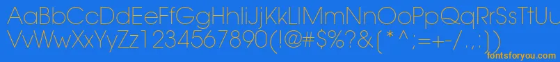 TrendexLightSsiExtraLight Font – Orange Fonts on Blue Background