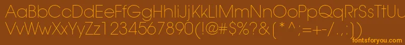 TrendexLightSsiExtraLight Font – Orange Fonts on Brown Background