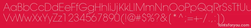 TrendexLightSsiExtraLight Font – Pink Fonts on Red Background