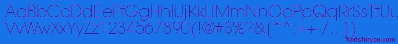 TrendexLightSsiExtraLight Font – Purple Fonts on Blue Background