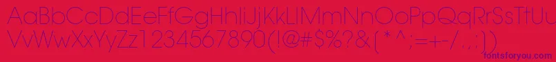 TrendexLightSsiExtraLight Font – Purple Fonts on Red Background