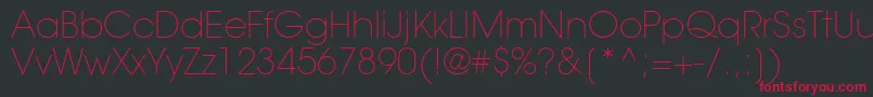 TrendexLightSsiExtraLight Font – Red Fonts on Black Background