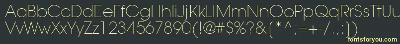 TrendexLightSsiExtraLight Font – Yellow Fonts on Black Background