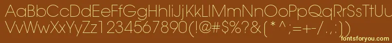 TrendexLightSsiExtraLight Font – Yellow Fonts on Brown Background