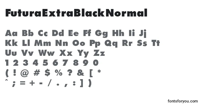 Schriftart FuturaExtraBlackNormal – Alphabet, Zahlen, spezielle Symbole