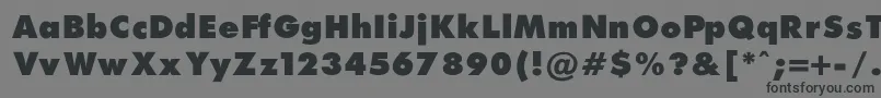 FuturaExtraBlackNormal-fontti – mustat fontit harmaalla taustalla
