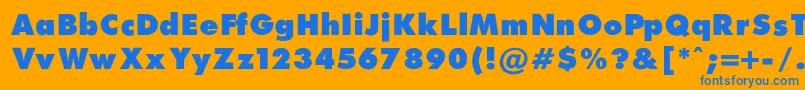 FuturaExtraBlackNormal Font – Blue Fonts on Orange Background