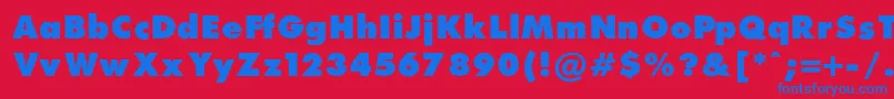 フォントFuturaExtraBlackNormal – 赤い背景に青い文字