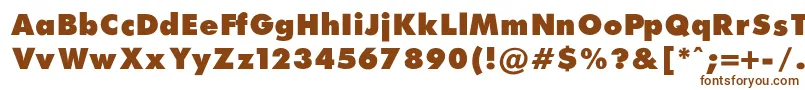 FuturaExtraBlackNormal-fontti – ruskeat fontit valkoisella taustalla
