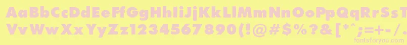 Czcionka FuturaExtraBlackNormal – różowe czcionki na żółtym tle