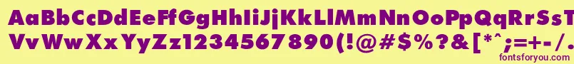 FuturaExtraBlackNormal Font – Purple Fonts on Yellow Background