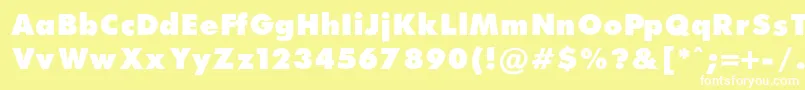 FuturaExtraBlackNormal Font – White Fonts on Yellow Background