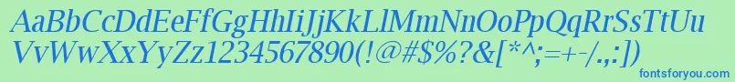 Luxirri Font – Blue Fonts on Green Background