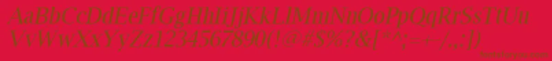 Luxirri Font – Brown Fonts on Red Background