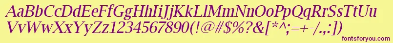 Luxirri Font – Purple Fonts on Yellow Background