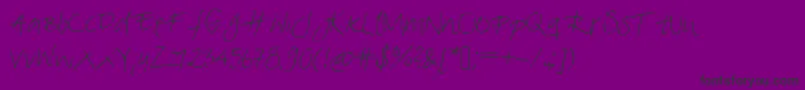 MiasGreetings-Schriftart – Schwarze Schriften auf violettem Hintergrund