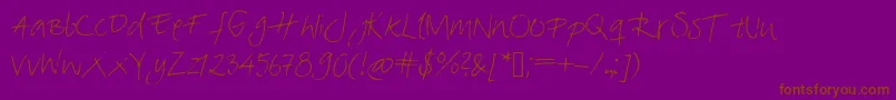 MiasGreetings-fontti – ruskeat fontit violetilla taustalla