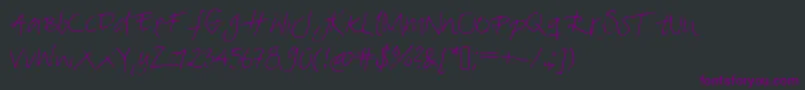 Шрифт MiasGreetings – фиолетовые шрифты на чёрном фоне