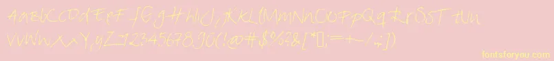 Шрифт MiasGreetings – жёлтые шрифты на розовом фоне