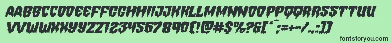 Hemogoblinexpandital Font – Black Fonts on Green Background