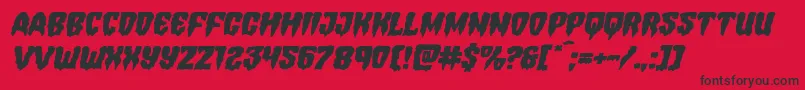 Hemogoblinexpandital Font – Black Fonts on Red Background