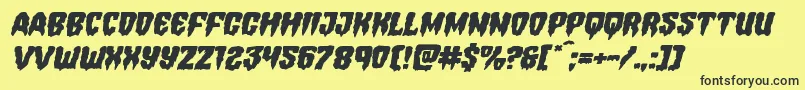フォントHemogoblinexpandital – 黒い文字の黄色い背景
