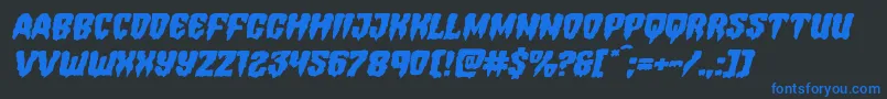 Hemogoblinexpandital Font – Blue Fonts on Black Background