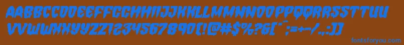 Hemogoblinexpandital Font – Blue Fonts on Brown Background