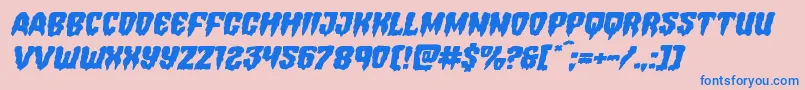 Hemogoblinexpandital Font – Blue Fonts on Pink Background