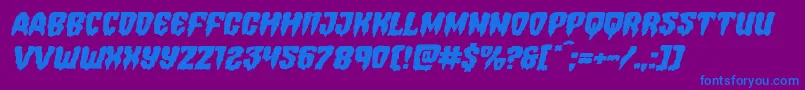 Hemogoblinexpandital Font – Blue Fonts on Purple Background