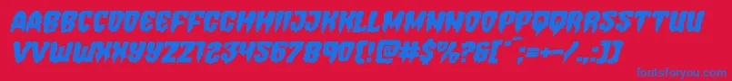 Hemogoblinexpandital Font – Blue Fonts on Red Background