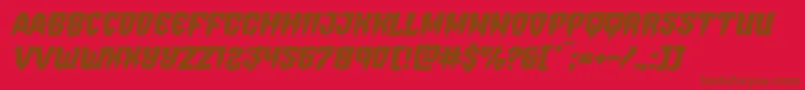 Hemogoblinexpandital Font – Brown Fonts on Red Background