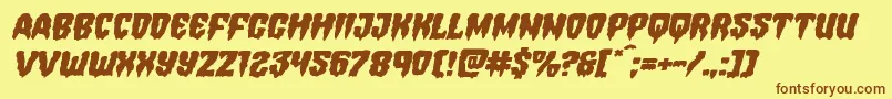 Czcionka Hemogoblinexpandital – brązowe czcionki na żółtym tle