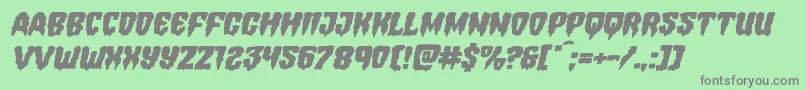 Hemogoblinexpandital Font – Gray Fonts on Green Background