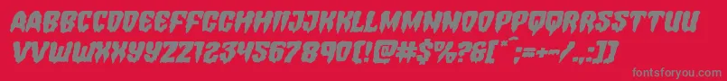 Шрифт Hemogoblinexpandital – серые шрифты на красном фоне