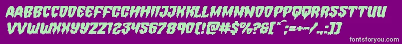 Hemogoblinexpandital Font – Green Fonts on Purple Background