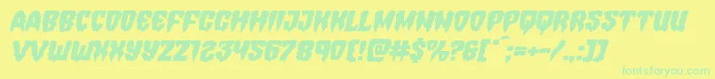 Hemogoblinexpandital Font – Green Fonts on Yellow Background