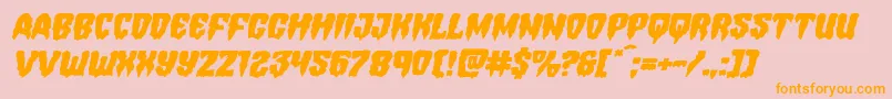 Hemogoblinexpandital Font – Orange Fonts on Pink Background