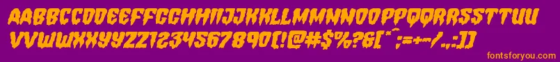 Hemogoblinexpandital Font – Orange Fonts on Purple Background