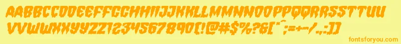 Hemogoblinexpandital Font – Orange Fonts on Yellow Background
