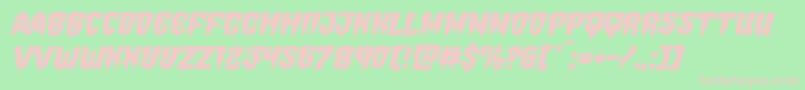フォントHemogoblinexpandital – 緑の背景にピンクのフォント