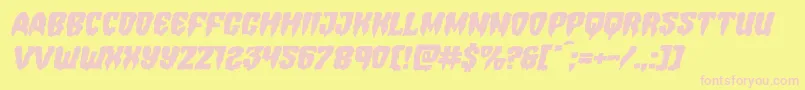 Шрифт Hemogoblinexpandital – розовые шрифты на жёлтом фоне