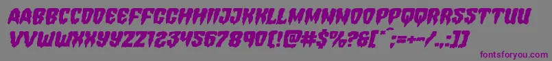 フォントHemogoblinexpandital – 紫色のフォント、灰色の背景